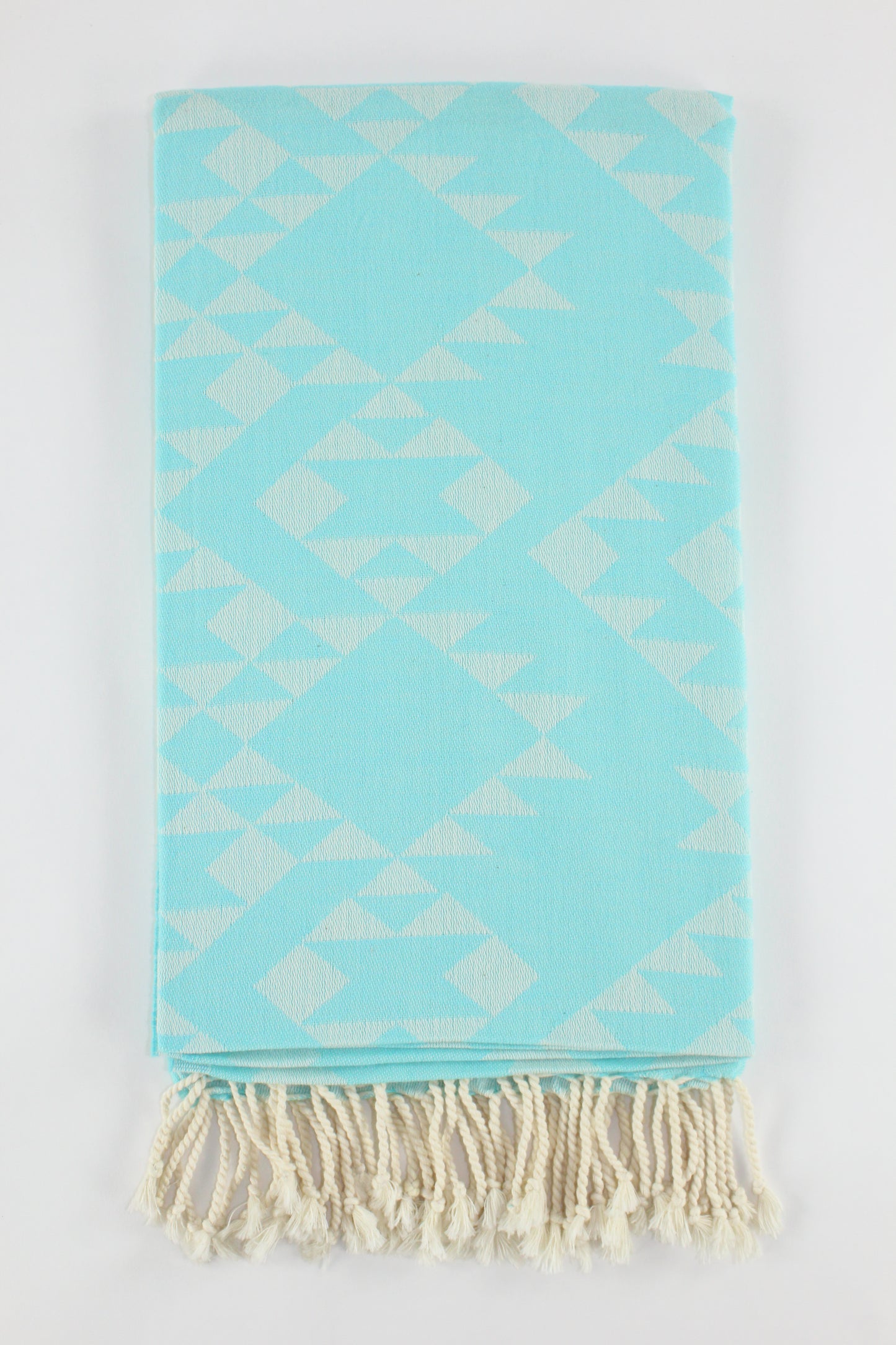 Premium Turkish Kilim Towel Peshtemal Fouta (Light Turquoise)