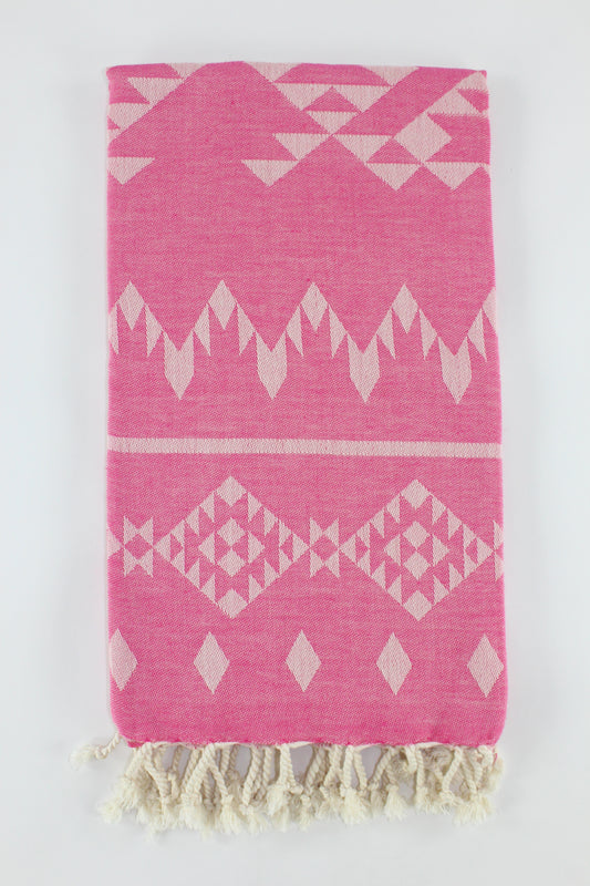 Premium Turkish Kilim Towel Peshtemal Fouta (Fuchsia)