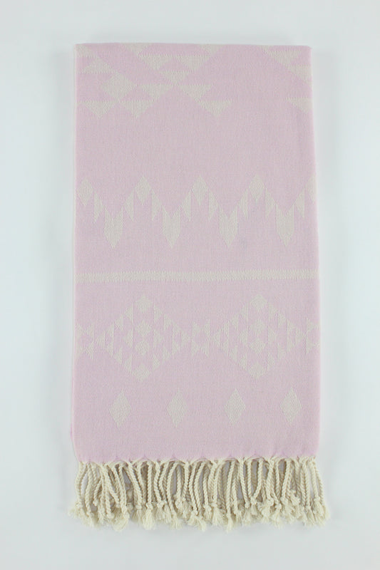 Premium Turkish Kilim Towel Peshtemal Fouta (Light Pink Lilac)