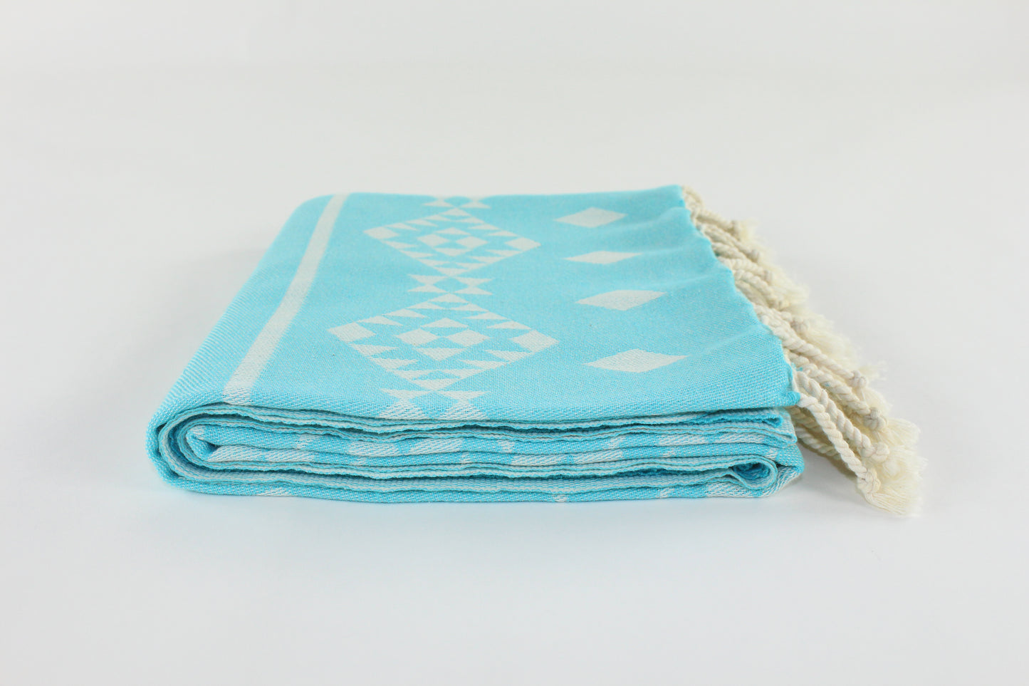 Premium Turkish Kilim Towel Peshtemal Fouta (Turquoise Blue)