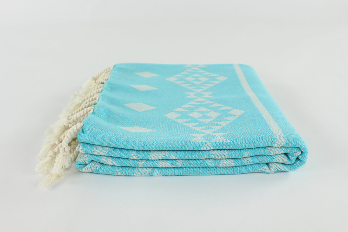 Premium Turkish Kilim Towel Peshtemal Fouta (Turquoise Blue)