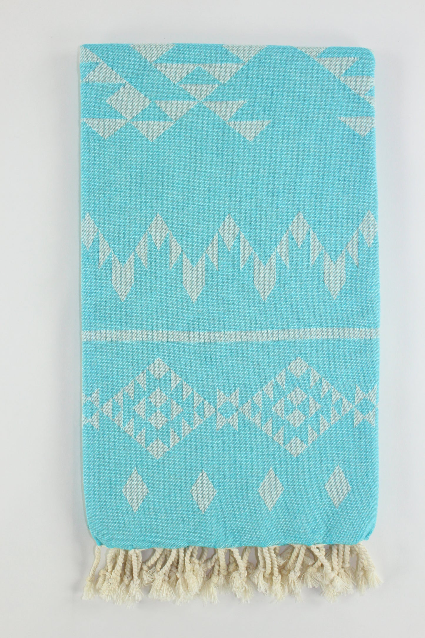 Premium Turkish Kilim Towel Peshtemal Fouta (Turquoise Blue)