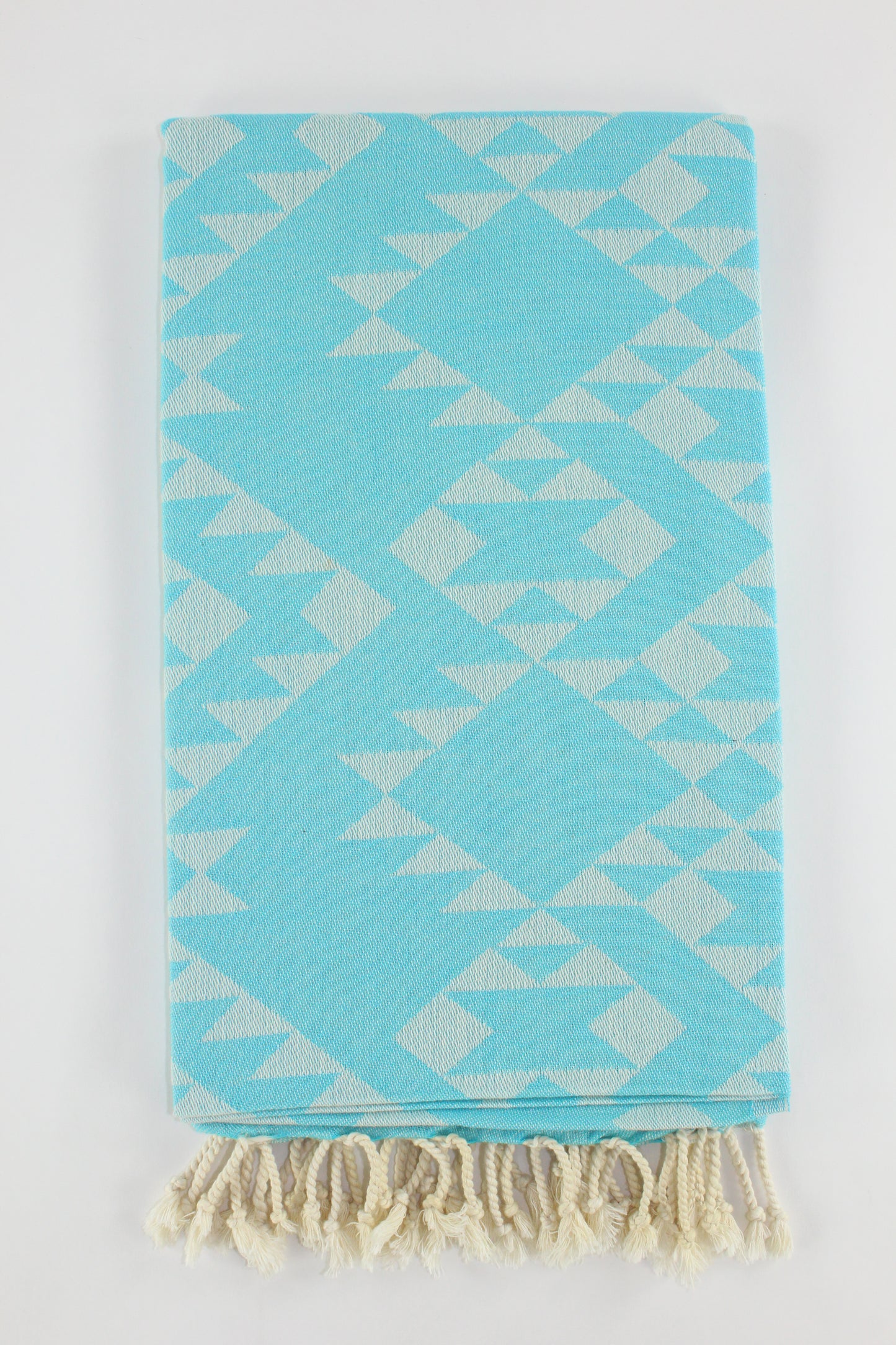 Premium Turkish Kilim Towel Peshtemal Fouta (Turquoise Blue)