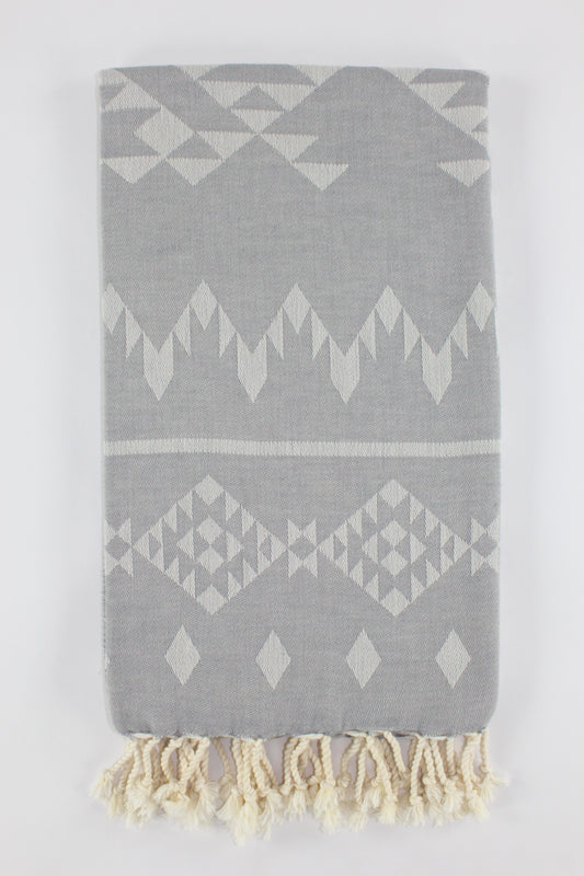 Premium Turkish Kilim Towel Peshtemal Fouta (Gray)