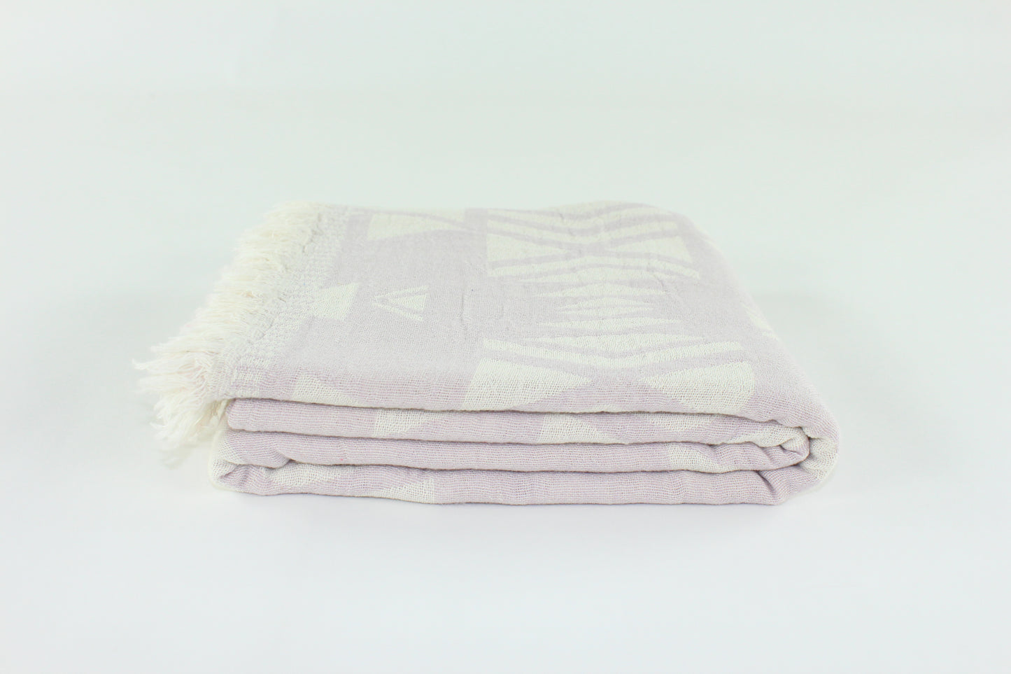 Premium Turkish Double Layer Kilim Towel Peshtemal Fouta (Light Lilac)