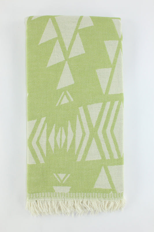 Premium Turkish Double Layer Kilim Towel Peshtemal Fouta (Pistachio Green)