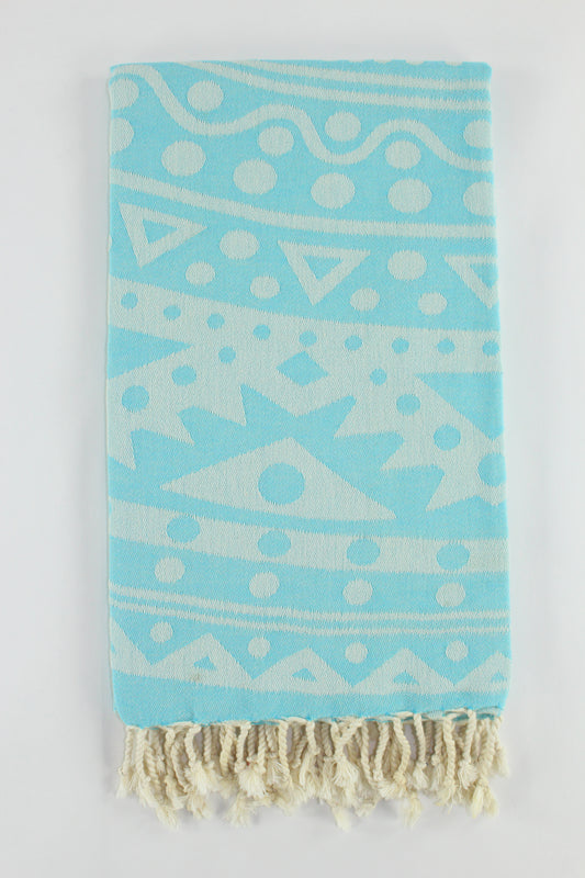 Premium Turkish Towel Peshtemal Fouta (Turquoise Blue)