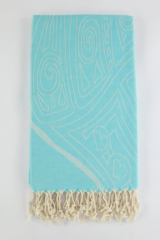 Premium Turkish Towel Peshtemal Fouta (Turquoise)