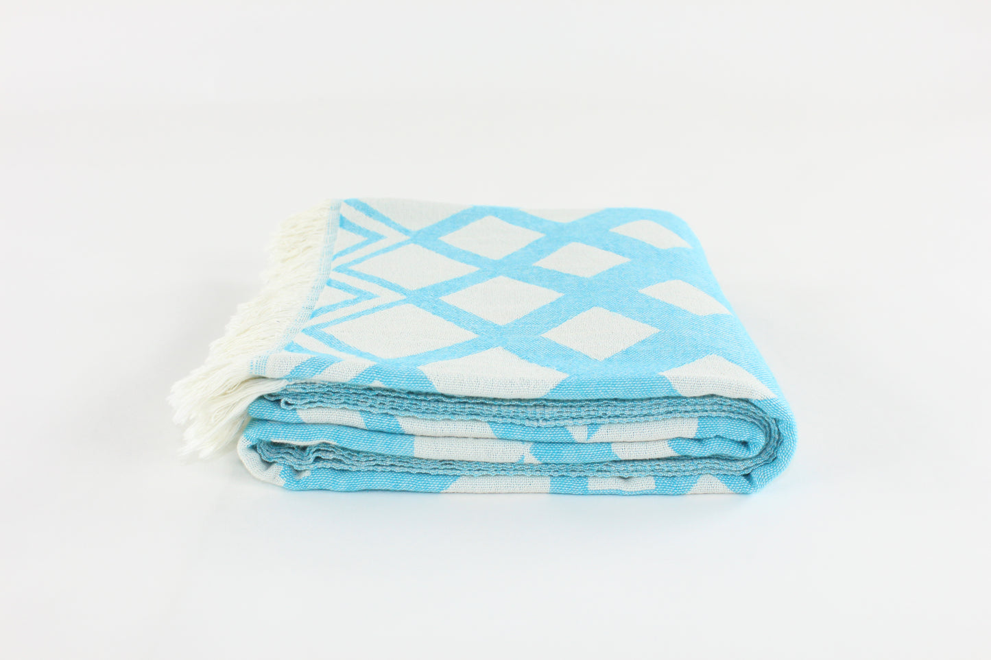 Premium Turkish Double Layer Towel Peshtemal Fouta (Turquoise Blue)