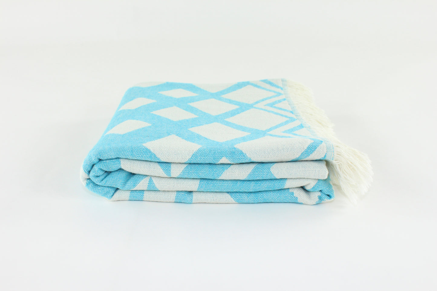 Premium Turkish Double Layer Towel Peshtemal Fouta (Turquoise Blue)