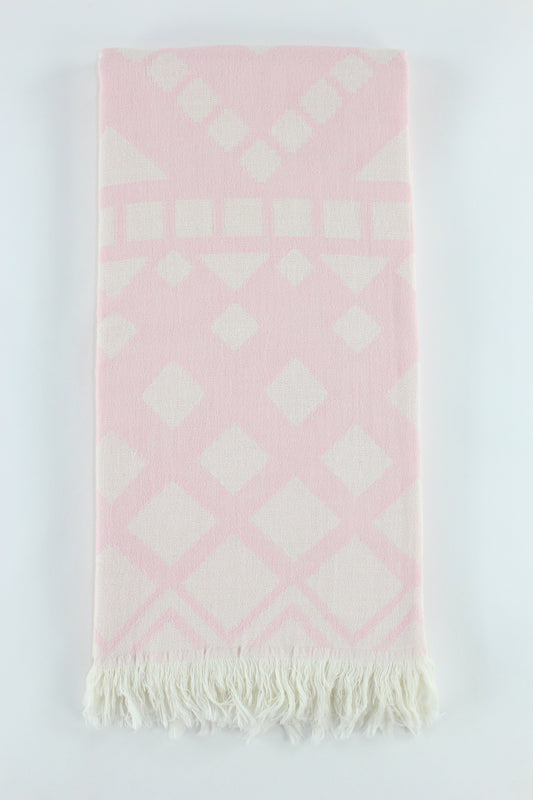 Premium Turkish Double Layer Towel Peshtemal Fouta (Light Pink)