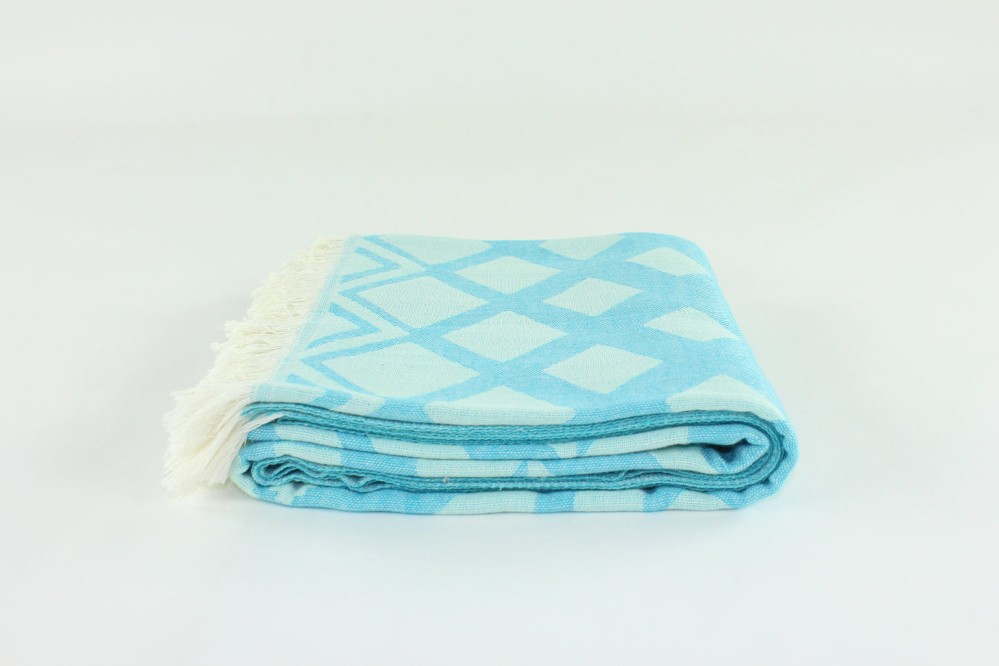 Premium Turkish Double Layer Towel Peshtemal Fouta (Turquoise Blue)