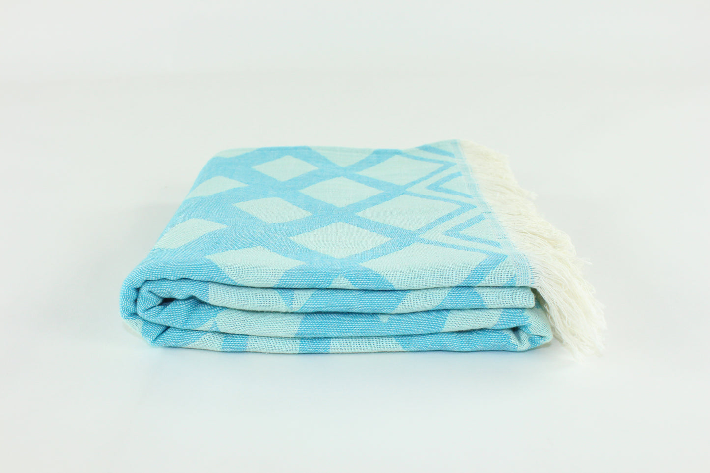 Premium Turkish Double Layer Towel Peshtemal Fouta (Turquoise Blue)