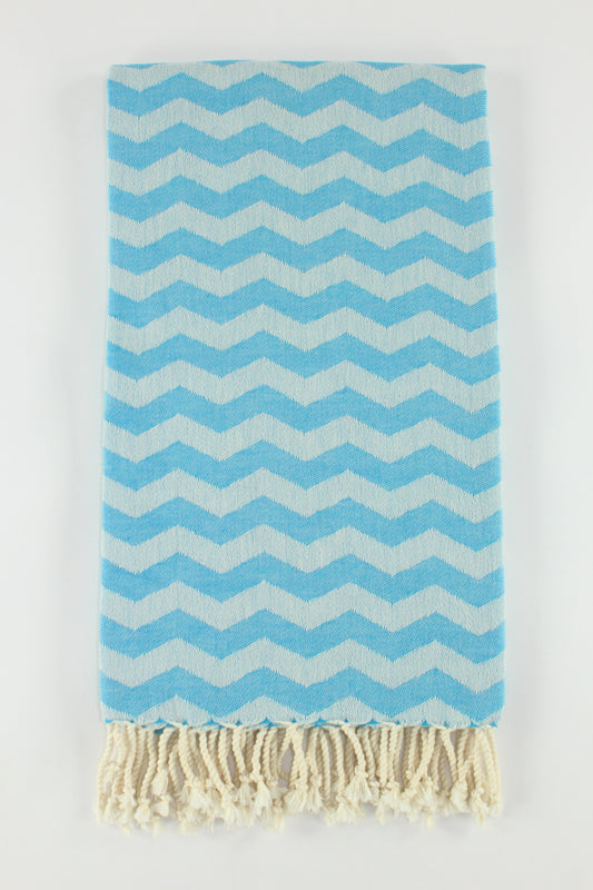 Premium Turkish Towel Peshtemal Fouta (Turquoise Blue)