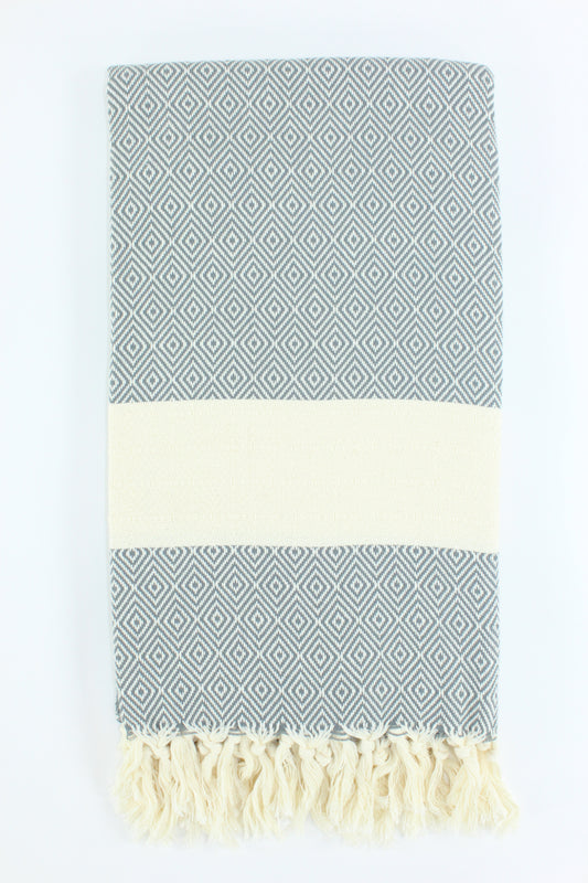 Premium Turkish Diamond Towel Peshtemal Fouta (Gray)