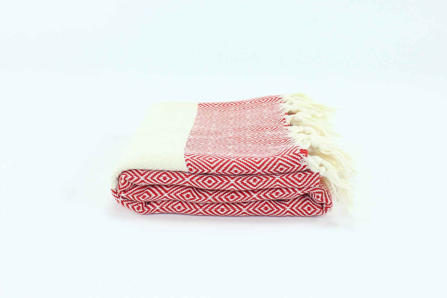 Premium Turkish Diamond Towel Peshtemal Fouta (Red)