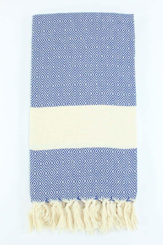 Premium Turkish Diamond Towel Peshtemal Fouta (Navy Blue)