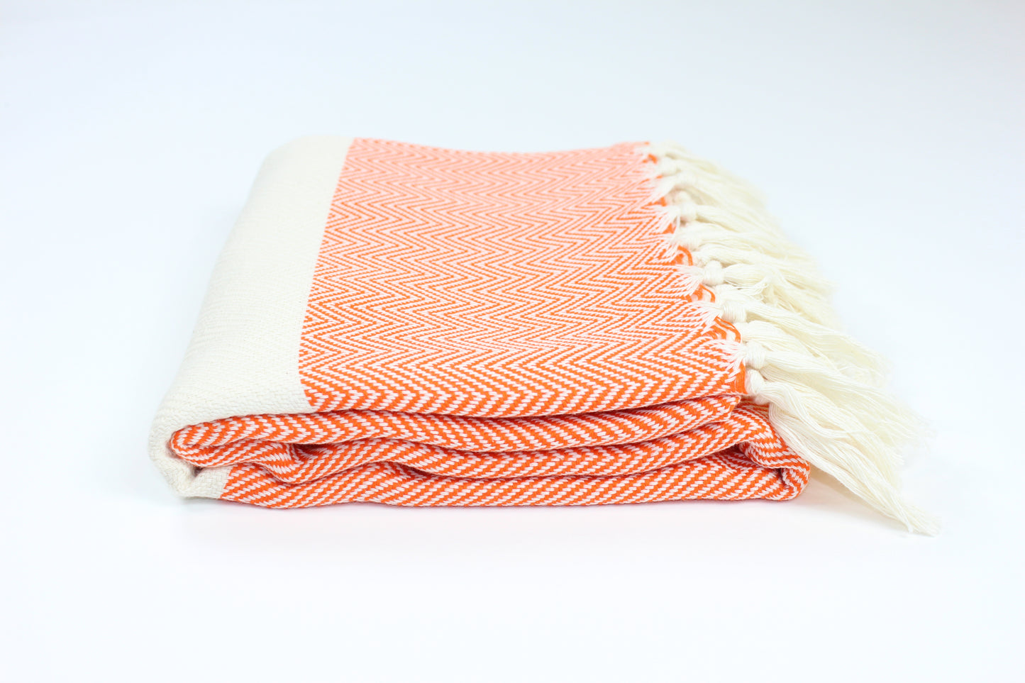 Premium Turkish Herringbone Towel Peshtemal Fouta (Orange)