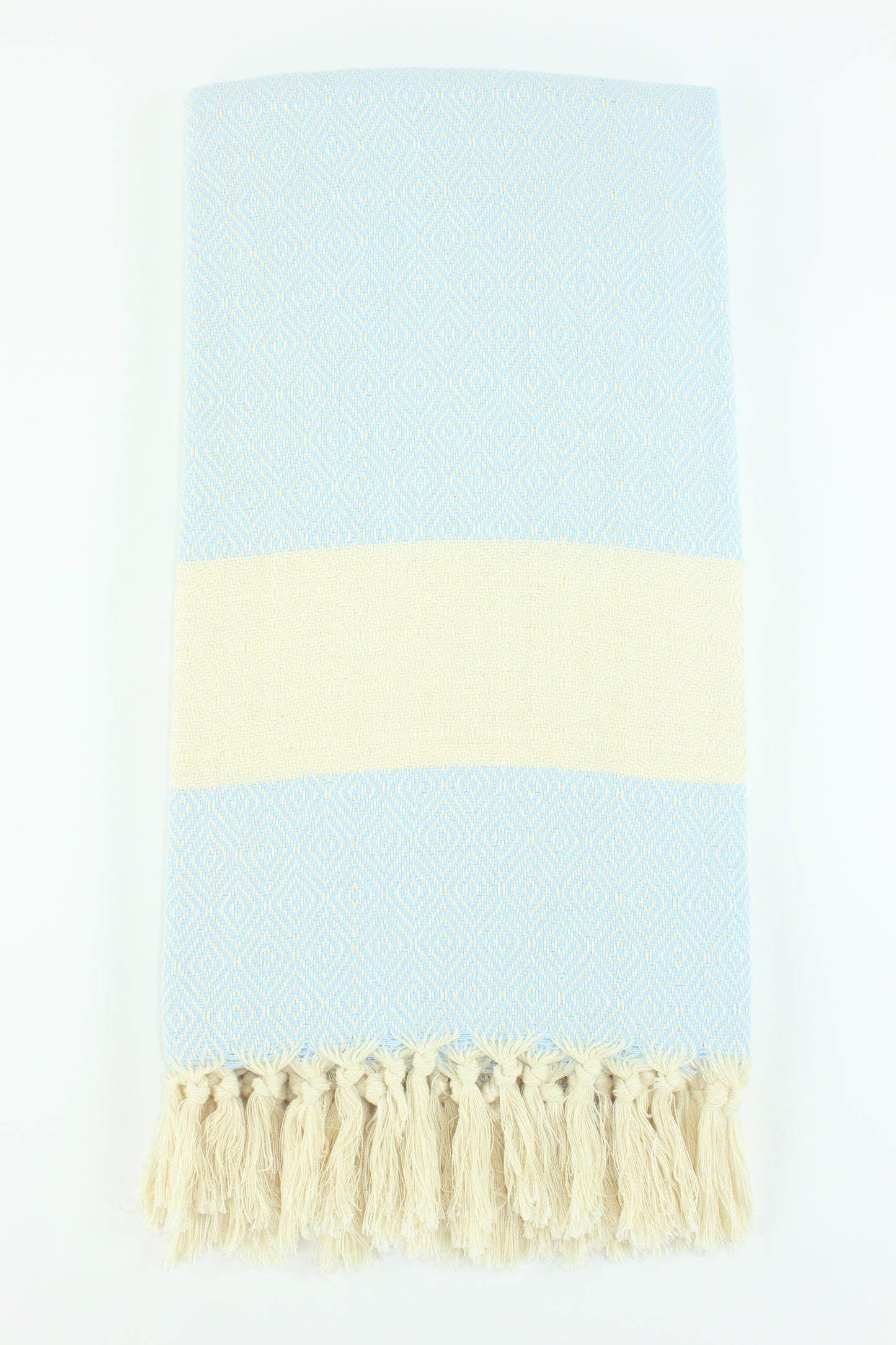 Premium Turkish Diamond Towel Peshtemal Fouta (Light Blue)