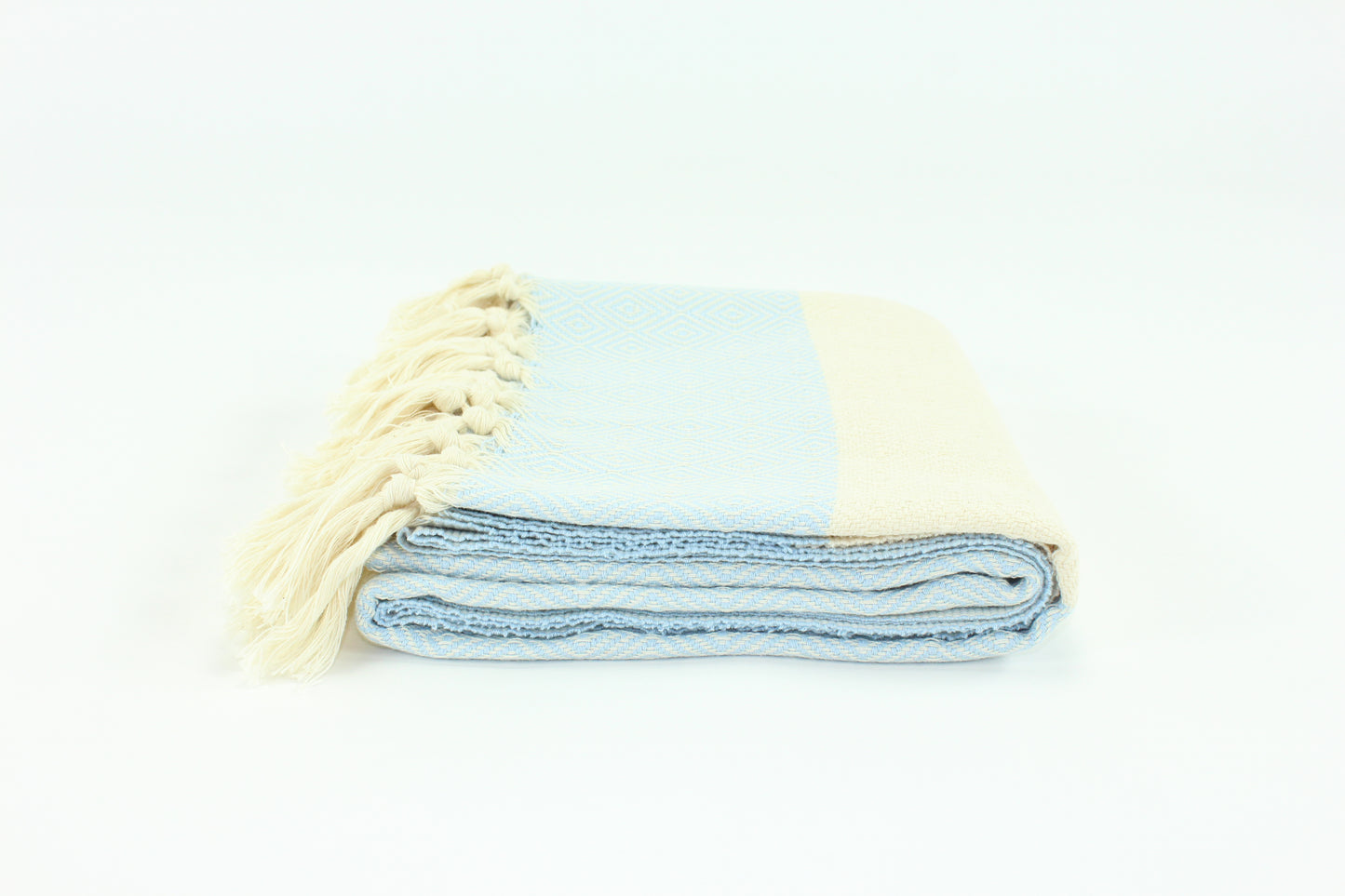 Premium Turkish Diamond Towel Peshtemal Fouta (Light Blue)