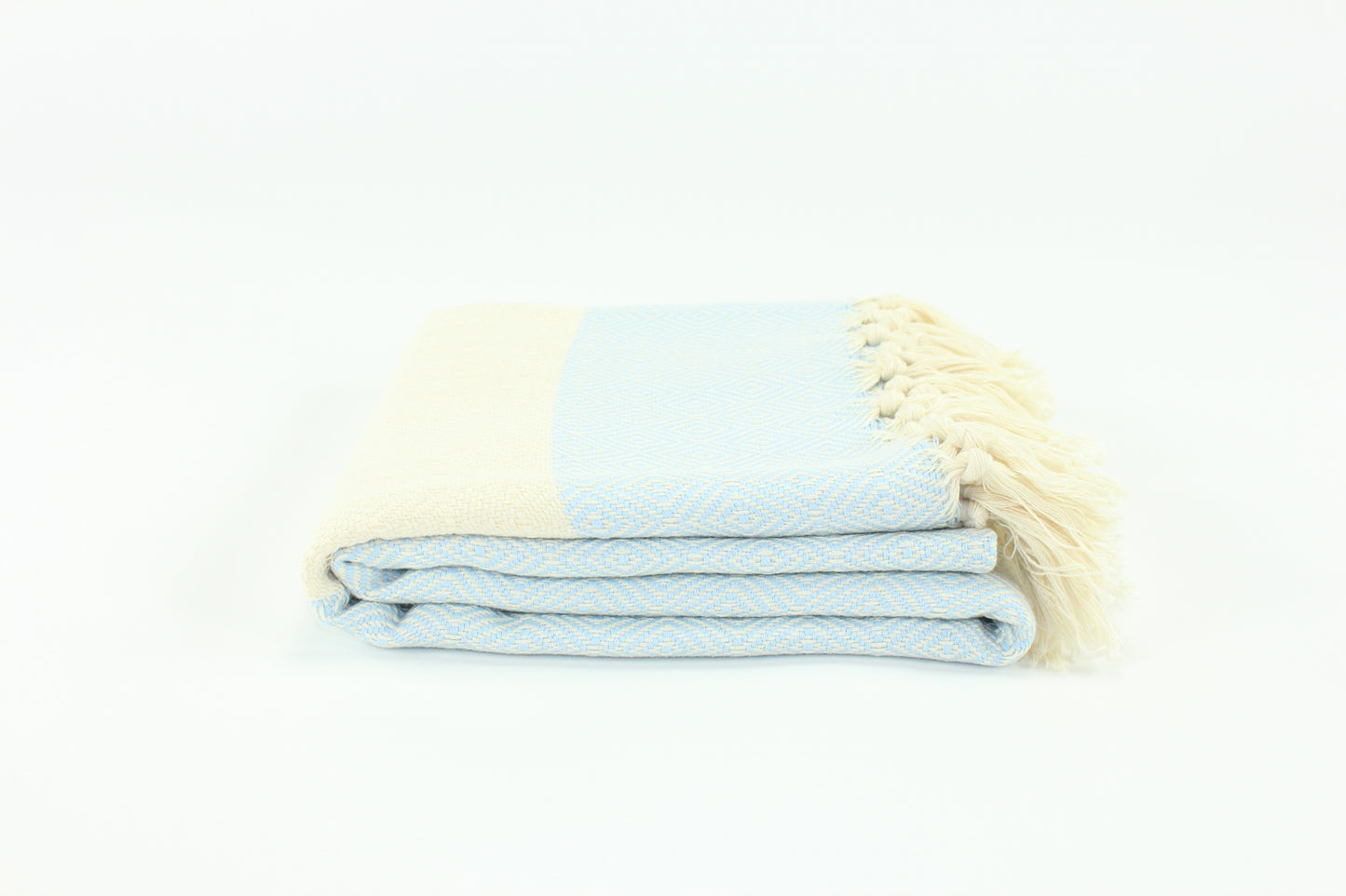 Premium Turkish Diamond Towel Peshtemal Fouta (Light Blue)