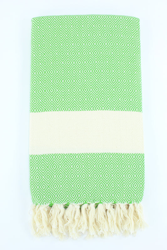 Premium Turkish Diamond Towel Peshtemal Fouta (Green)