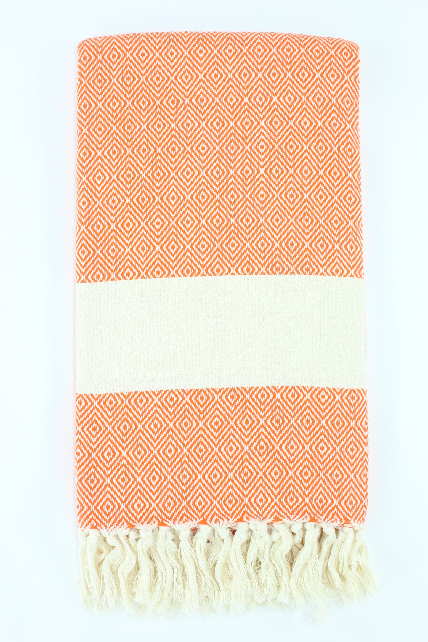 Premium Turkish Diamond Towel Peshtemal Fouta (Orange)