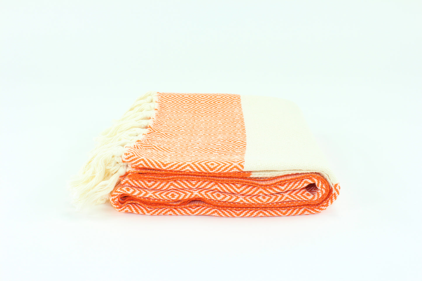 Premium Turkish Diamond Towel Peshtemal Fouta (Orange)