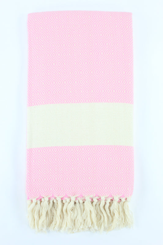 Premium Turkish Diamond Towel Peshtemal Fouta (Light Pink)