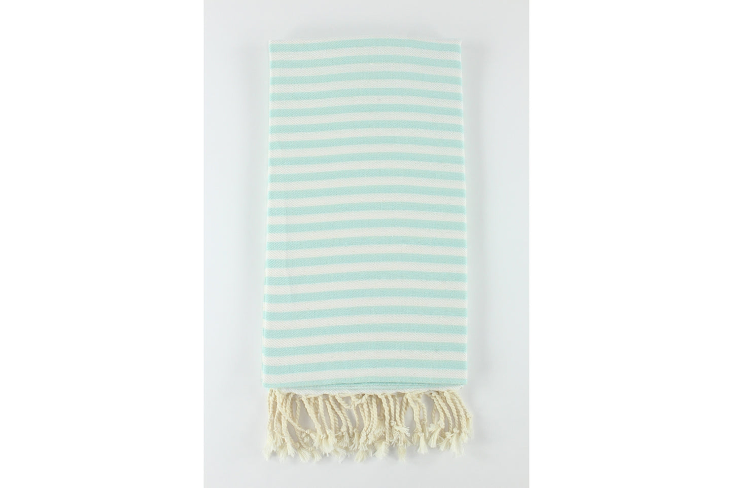 Premium Turkish Full Striped Towel Peshtemal Fouta (Light Turquoise)