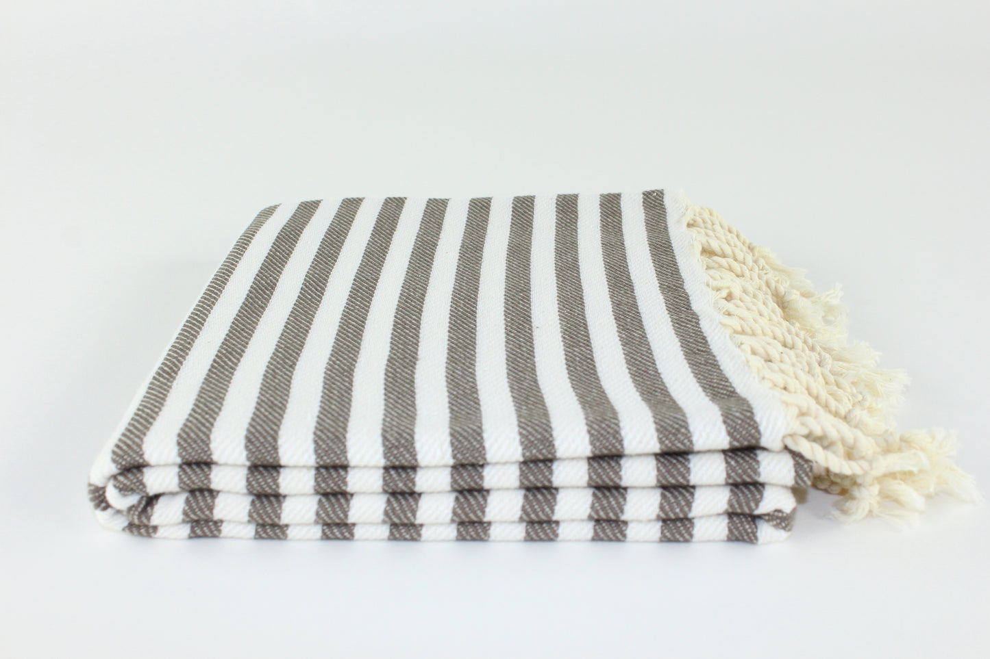 Premium Turkish Full Striped Towel Peshtemal Fouta (Brown)