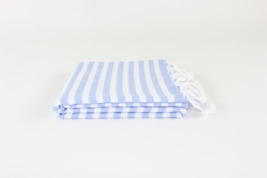 Premium Turkish Full Striped Towel Peshtemal Fouta (Duck Blue)