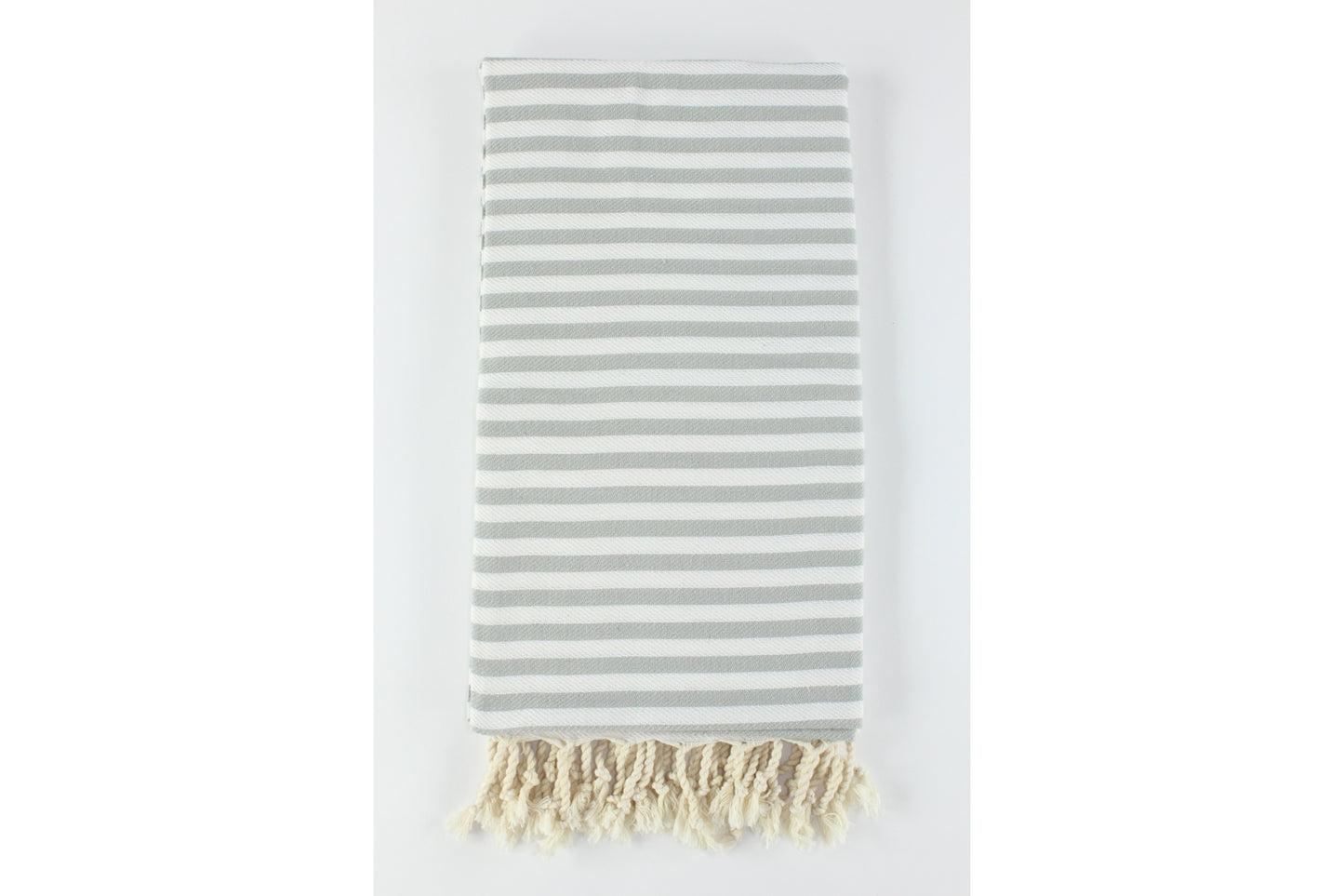 Premium Turkish Full Striped Towel Peshtemal Fouta (Light Gray)