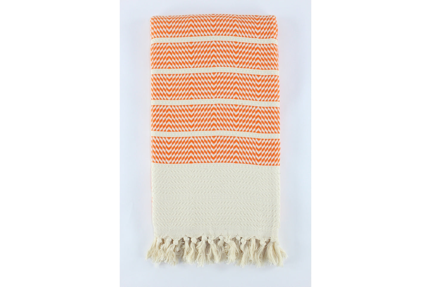 Premium Turkish Herringbone Towel Peshtemal Fouta (Orange)