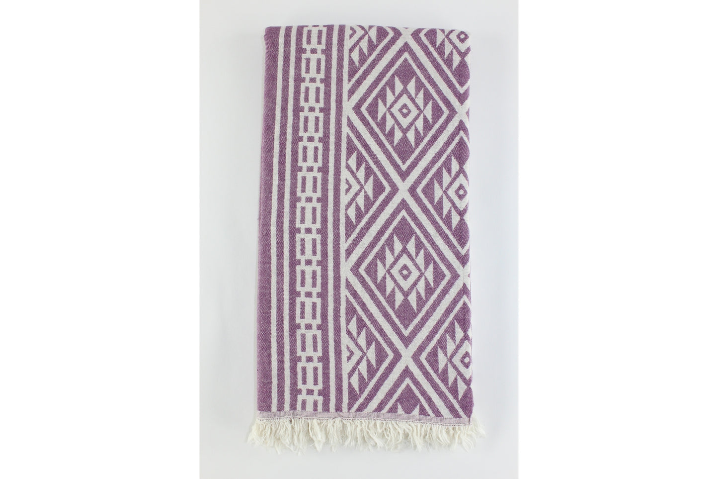 Premium Turkish Double Layer Kilim Towel Peshtemal Fouta (Purple)