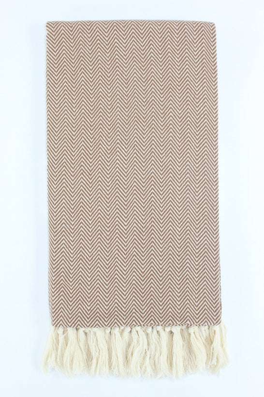 Premium Turkish Herringbone Towel Peshtemal Fouta (Brown)