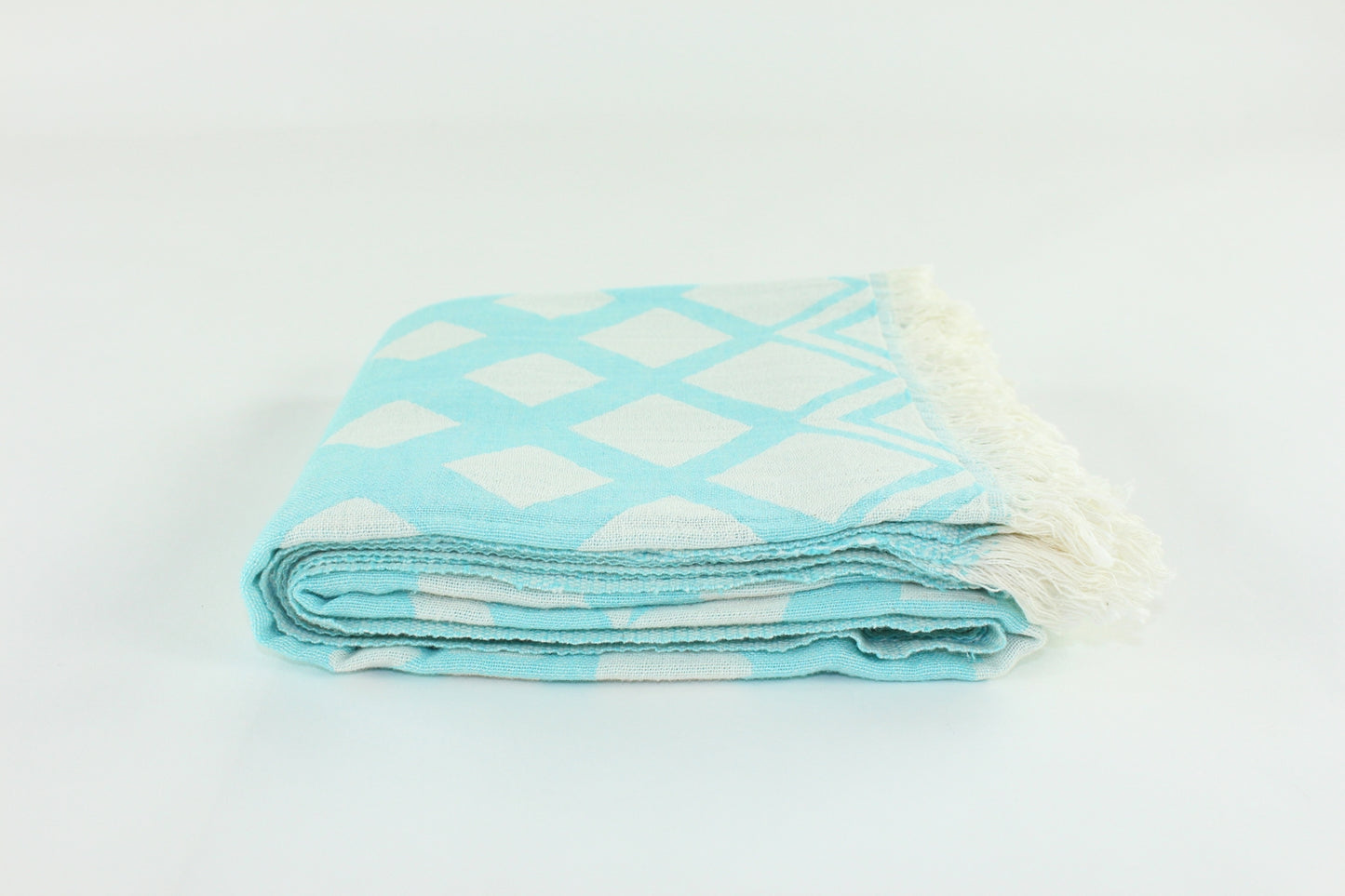 Premium Turkish Double Layer Towel Peshtemal Fouta (Light Turquoise Blue)