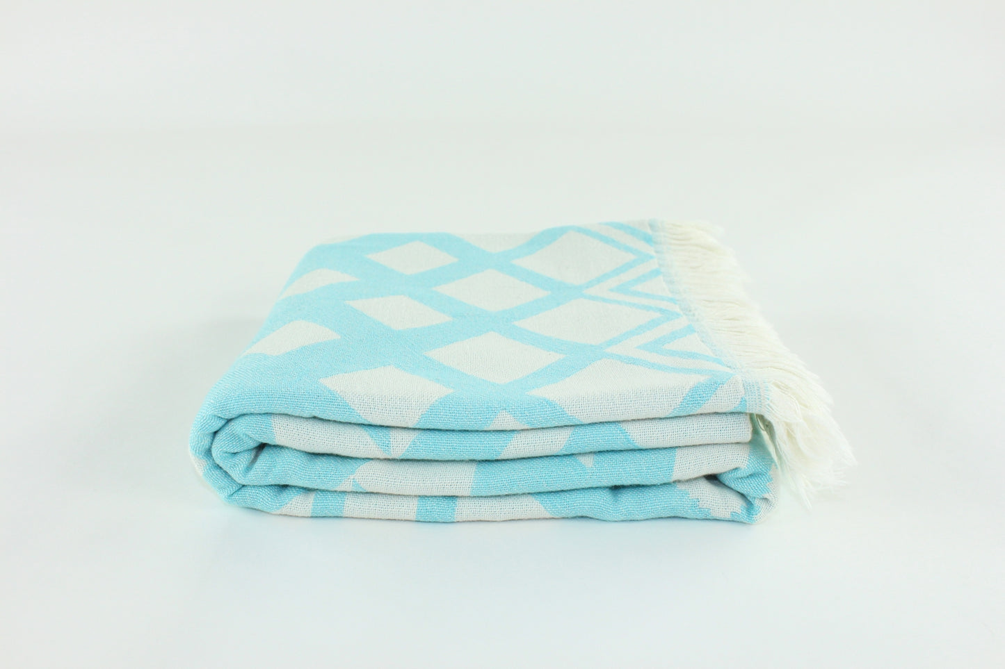 Premium Turkish Double Layer Towel Peshtemal Fouta (Turquoise Blue)