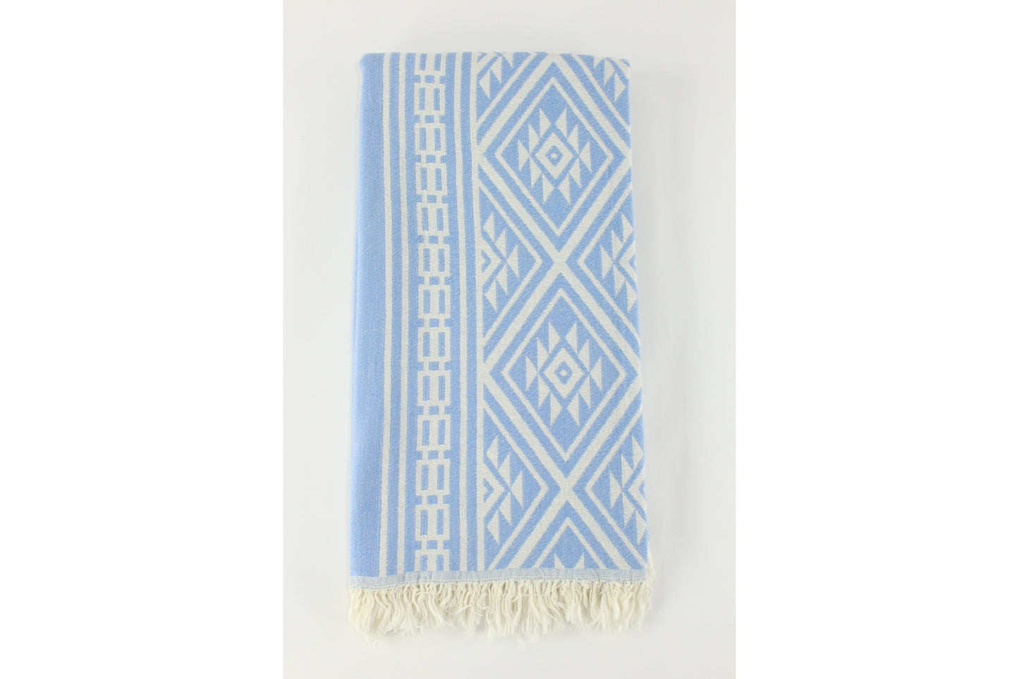 Premium Turkish Double Layer Kilim Towel Peshtemal Fouta (Blue)