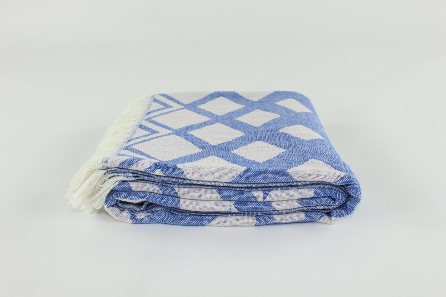 Premium Turkish Double Layer Towel Peshtemal Fouta (Blue)