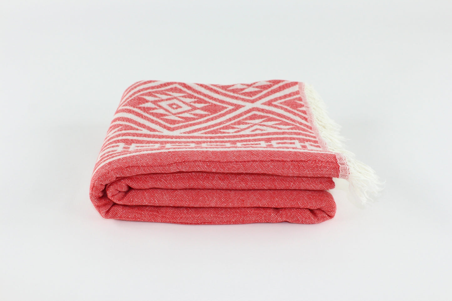 Premium Turkish Double Layer Kilim Towel Peshtemal Fouta (Red)