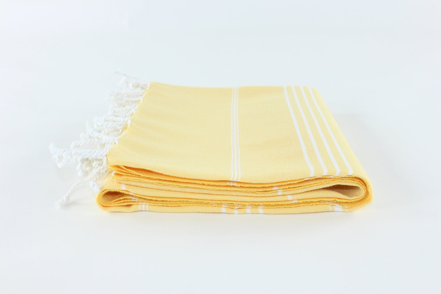 Premium Turkish Classic Striped Towel Peshtemal Fouta (Light Yellow)