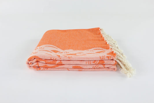 Premium Turkish Towel Peshtemal Fouta (Orange)