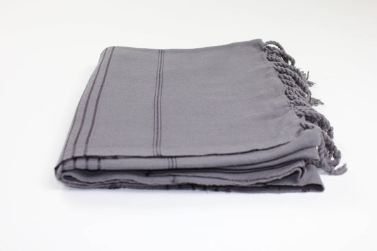 Premium Turkish Striped Towel Peshtemal Fouta (Anthracite Gray)