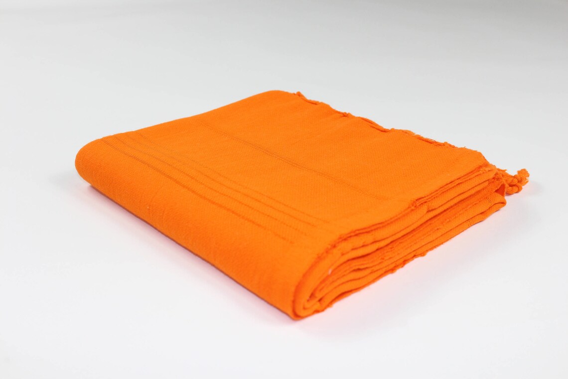 Premium Turkish Striped Towel Peshtemal Fouta (Orange)