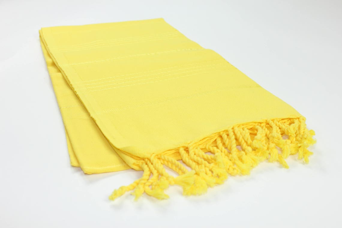 Premium Turkish Striped Towel Peshtemal Fouta (Yellow)