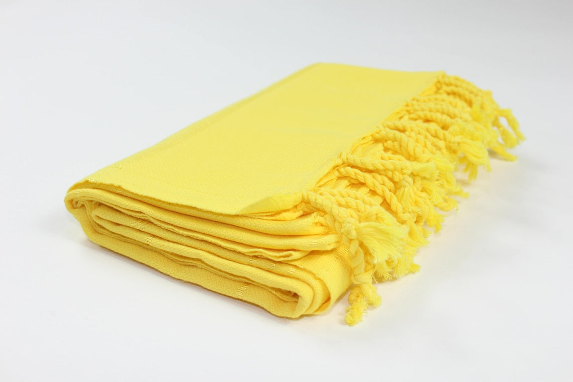 Premium Turkish Striped Towel Peshtemal Fouta (Yellow)
