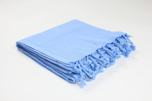 Premium Turkish Striped Towel Peshtemal Fouta (Baby Blue)