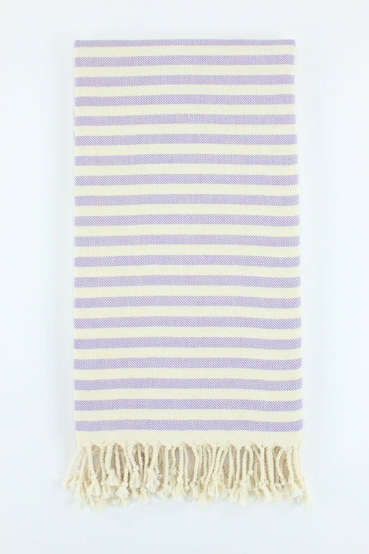 Premium Turkish Full Striped Towel Peshtemal Fouta (Lilac)