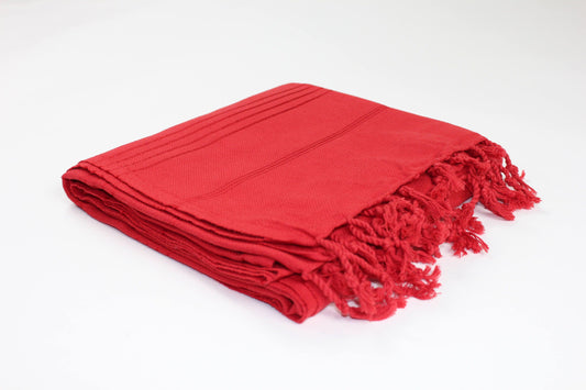 Premium Turkish Striped Towel Peshtemal Fouta (Red)